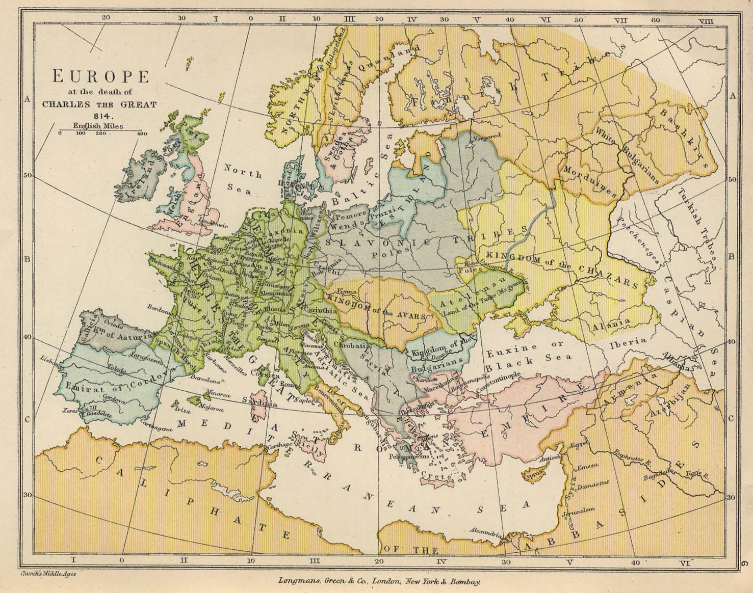 Europe in 814 AD